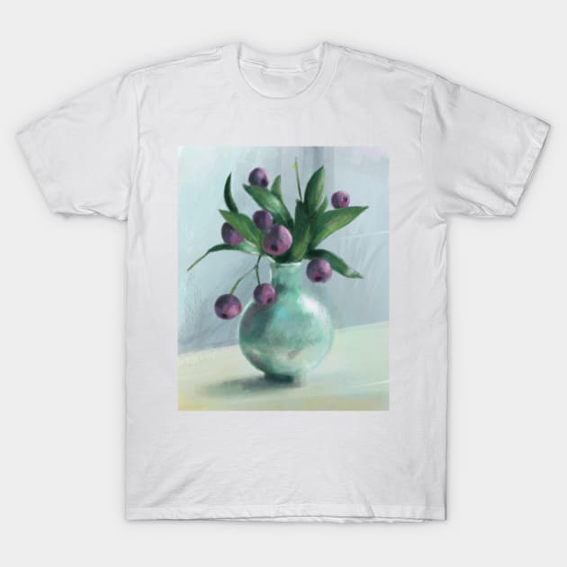 Bilberry vase painting T-Shirt by Oranges